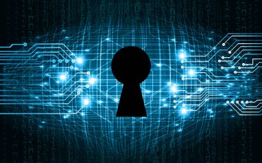 Asma kilit ve devre ile soyut teknoloji arkaplanı