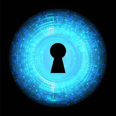 Siyah arkaplanda ikili kodlu dijital güvenlik kavramı