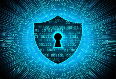 mavi arkaplanda ikili kodlu güvenlik sistemi kavramı