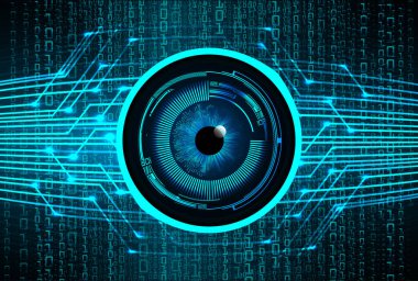 Sanal ekranlı bir gözün dijital illüstrasyonu