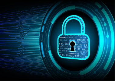 Kilit ve ikili kodun vektör illüstrasyonu