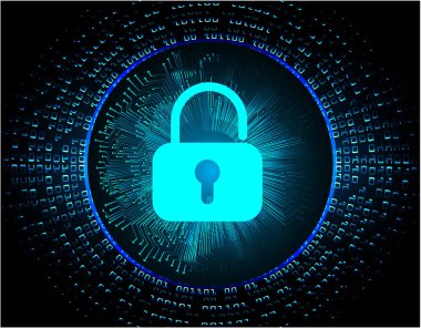 Bir kilit simgesinin vektör illüstrasyonu