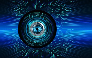 Fütürist teknolojiye sahip soyut mavi arkaplan