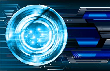 Fütürist teknolojiye sahip soyut mavi arkaplan