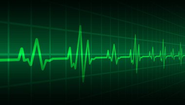 Siyah arkaplanda kalp atışı çizgisi