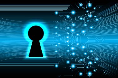 Bilgisayar güvenliği için bir arkaplan vektör illüstrasyonu