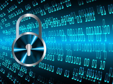 mavi arkaplanda ikili kodlu güvenlik sistemi kavramı