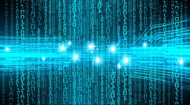 İkili kod ve sayılarla soyut arkaplan