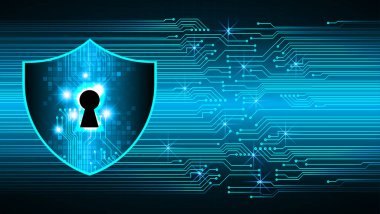 Veri koruması ve dijital teknolojiyle siber güvenlik kavramı. vektör illüstrasyonu