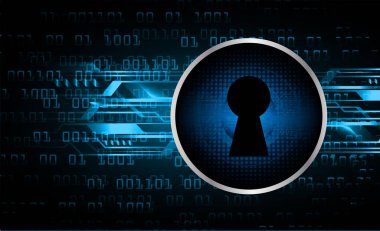 dijital güvenlik kavramı: pencerenin arka planında ikili kod