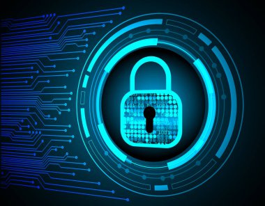 İkili kodlu 3D asma kilit ve devre kartı çizimi