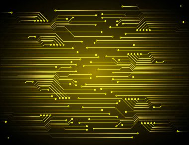 Elektronik mikroçip vektör illüstrasyonlu devre kartı