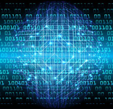 İkili kod ve dijital teknolojiye sahip soyut arkaplan