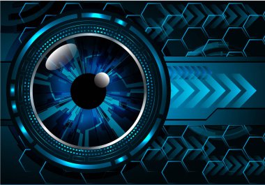 Göz görünümlü soyut teknoloji arkaplanı