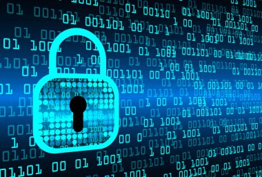 mavi arkaplanda ikili kodlu güvenlik sistemi kavramı