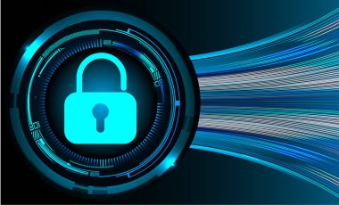 Bir kilit ve internet güvenlik kavramının vektör çizimi