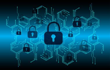 Fütürist teknolojiyle soyut arkaplanın vektör çizimi