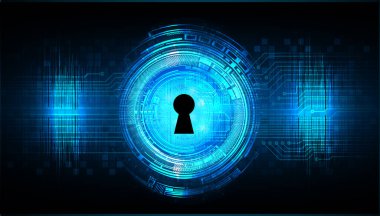 Teknoloji simgesi tasarımı ile siber güvenlik kavramı, vektör illüstrasyonu 10 eps grafik.