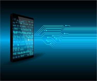 Bilgisayar devre kartının 3d illüstrasyonu