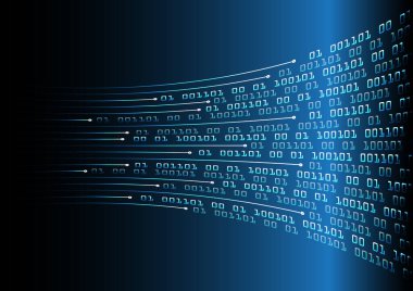 İkili kod ve sayılarla soyut arkaplan