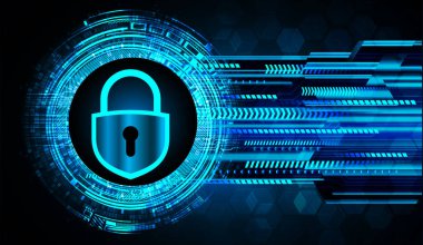 asma kilit ve kalkan ile siber güvenlik kavramı
