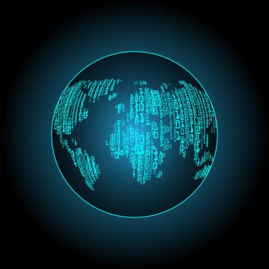 dünya haritası ve soyut arkaplan ile küresel ağ kavramı