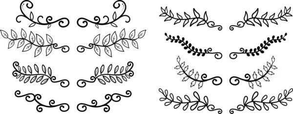 Set Elementi Design Calligrafico Illustrazione Vettoriale — Vettoriale Stock