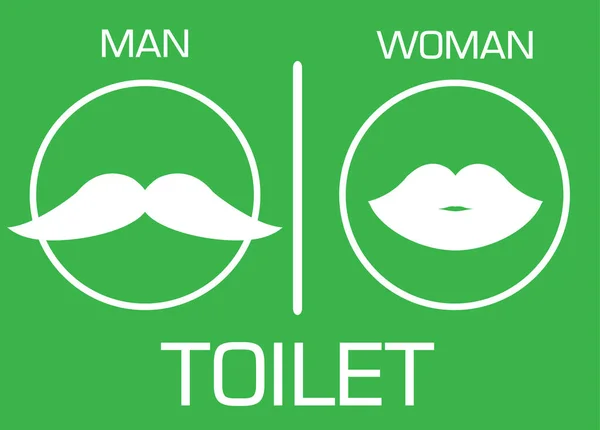 男性と女性の顔の緑と黒のアイコンのセットのベクトル図 — ストックベクタ