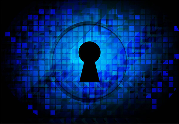 концепция системы безопасности с замком на черном фоне