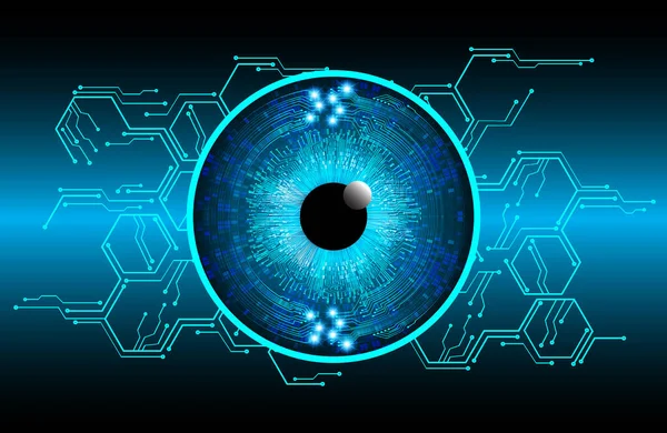 Fundo Azul Abstrato Com Olho Tecnologia Digital — Vetor de Stock
