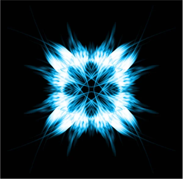 Abstrakt Fraktal Bakgrund Med Glödande Stjärna — Stock vektor
