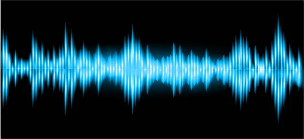 Ljudvågor Svart Bakgrund — Stock vektor
