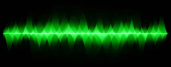 Abstrakcyjne Zielone Tło Falami Dźwiękowymi — Wektor stockowy