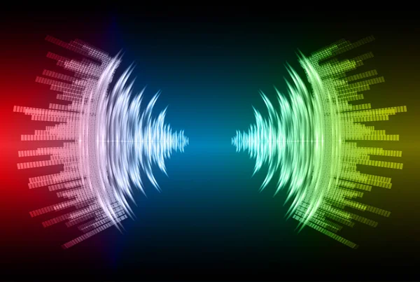 Абстрактний Технологічний Фон Звуковими Хвилями Крапками — стоковий вектор