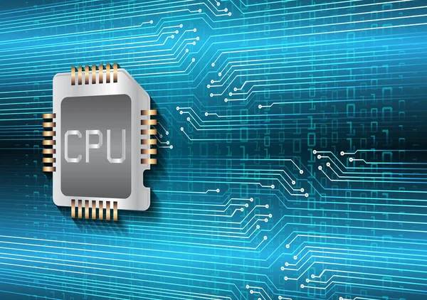 Circuit Imprimé Avec Processeur — Image vectorielle