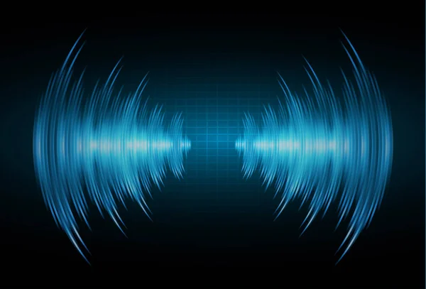 Αφηρημένη Τεχνολογία Φόντο Ηχητικά Κύματα Και Τελείες — Διανυσματικό Αρχείο