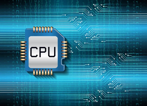 Processeur Cpu Sur Carte Circuit Imprimé — Image vectorielle