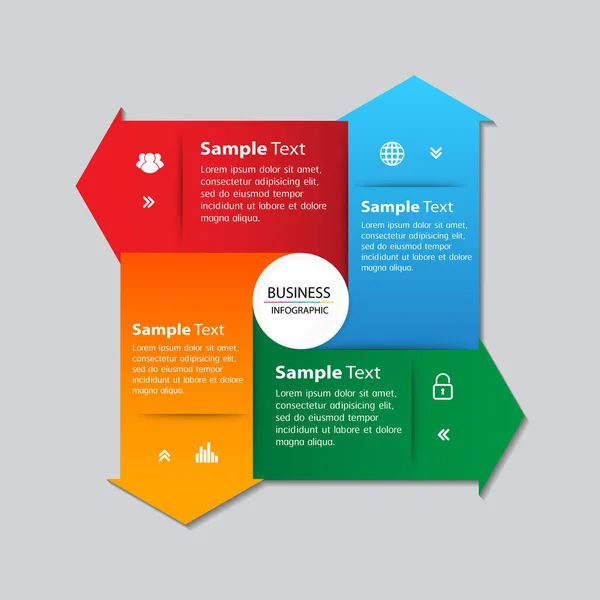 Ilustración Vectorial Plantilla Infografía Empresarial — Archivo Imágenes Vectoriales