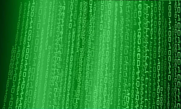 Binary Code Background Green Matrix — Stock Vector