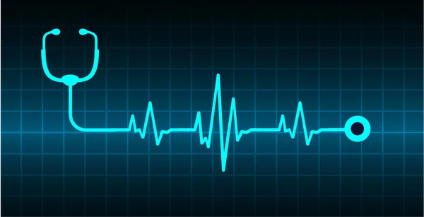 Sfondo Medico Con Battito Cardiaco Sul Cardiogramma — Vettoriale Stock