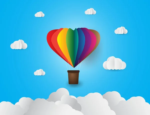 Vektorillustration Von Wolken Und Luftballons — Stockvektor