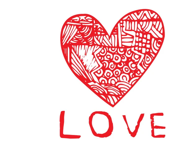 Illustration Vectorielle Coeur Carte Amour — Image vectorielle