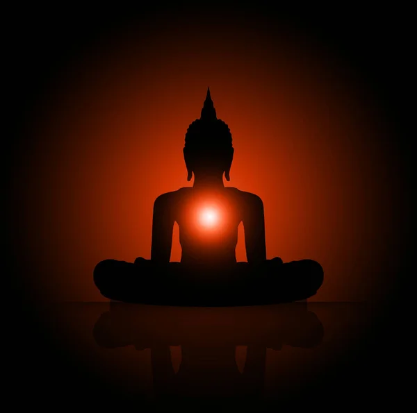Будда Силуэт Тумане — стоковый вектор
