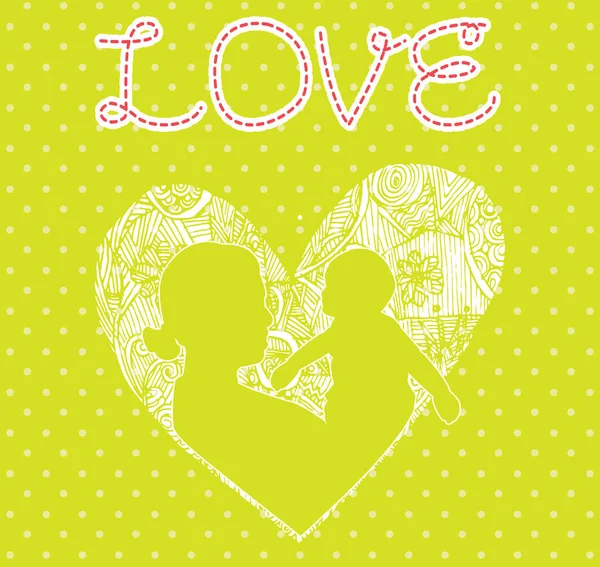 Love Couple Shape Heart — Stock Vector