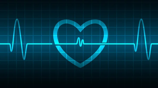 Batimento Cardíaco Cardiograma — Vetor de Stock