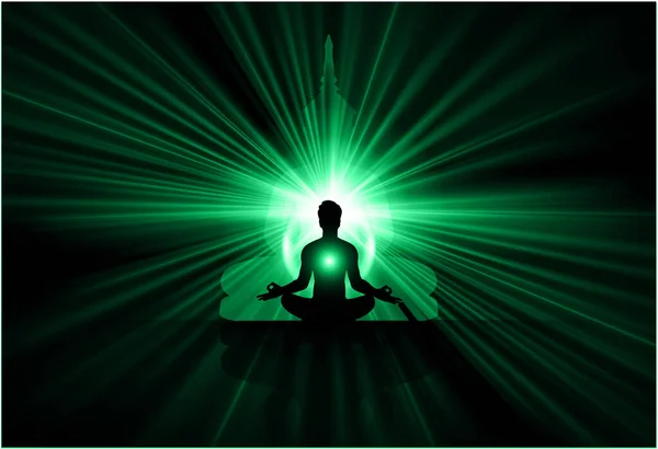 Yoga Meditazione Concetto Illustrazione — Vettoriale Stock