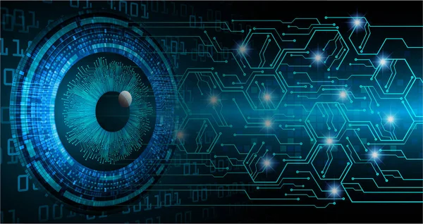 Composto Digital Olho Com Conceito Segurança Cibernética —  Vetores de Stock
