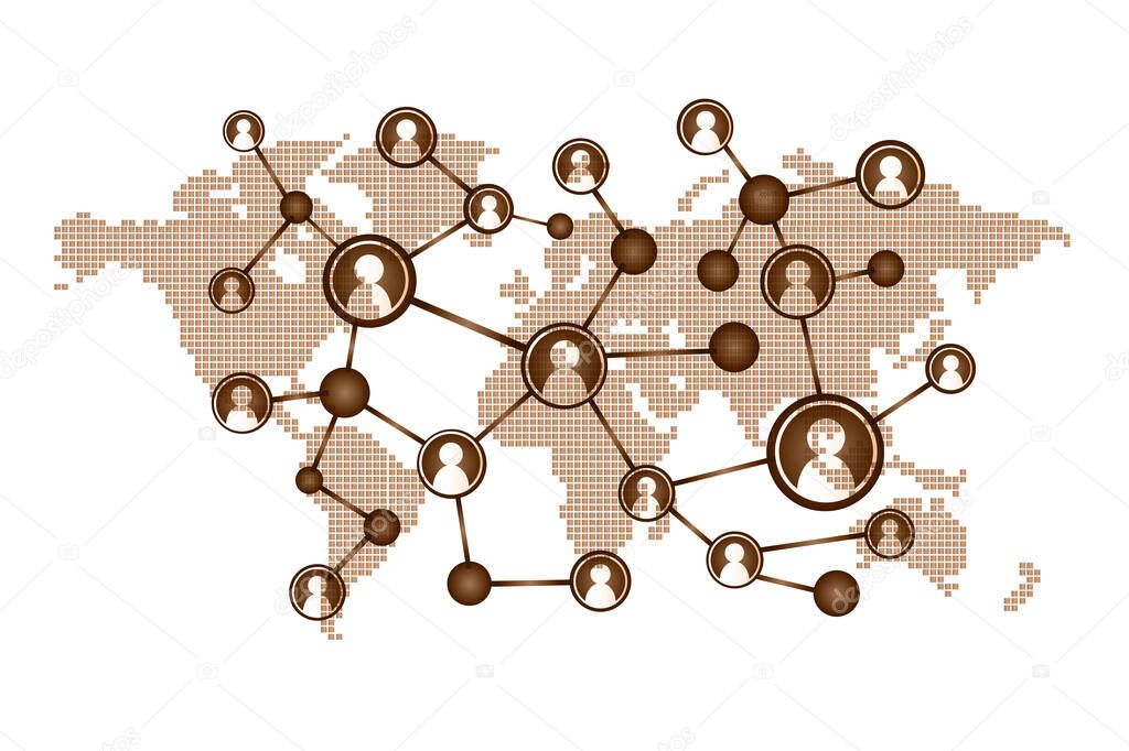 abstract vector illustration of social network connection