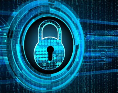 mavi arkaplanda dijital güvenlik kavramı