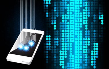 Siyah arkaplan üzerine tablet pc